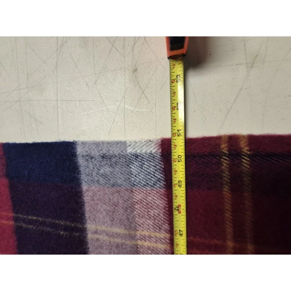 Faribo Acrylic Plaid Red Blue White Stadium Throw Lap Blanket 44 X 56